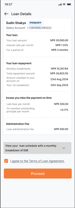 3-month Loan Details