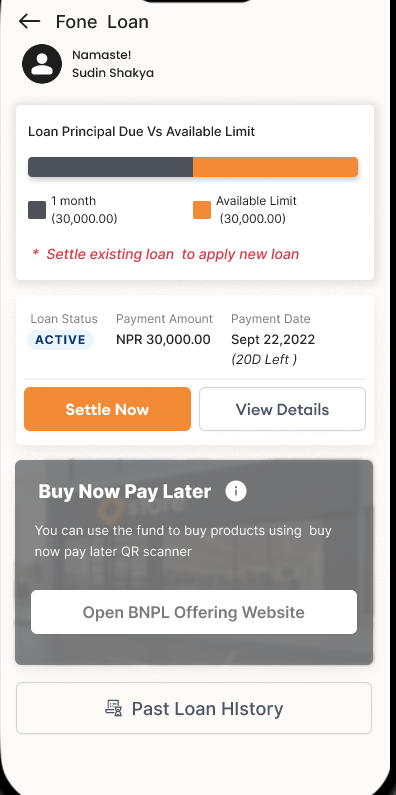 1-month Active Loan Details