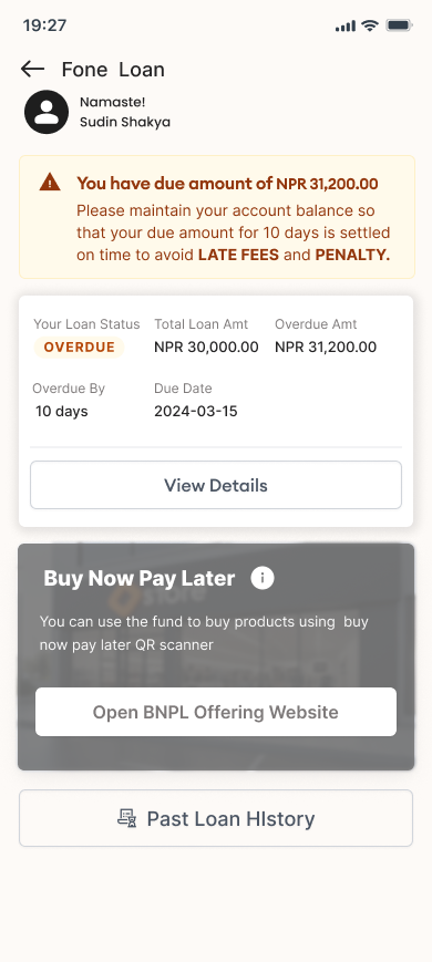 1-month Active Loan Details